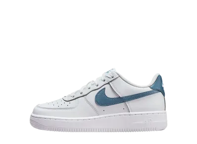 Nike GS Air Force 1 "White/Metallic Silver/Thunderstorm"