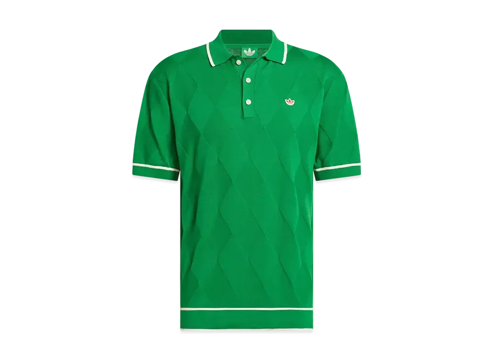 adidas Originals Golf Argyle Knit Short Sleeve Polo "Green"