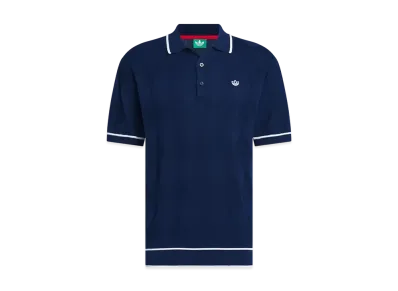 adidas Originals Golf Argyle Knit Short Sleeve Polo "Night Indigo"