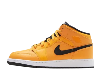 ナイキ エアジョーダン1 ミッド "ユニバーシティ ゴールド ブラック (GS)"