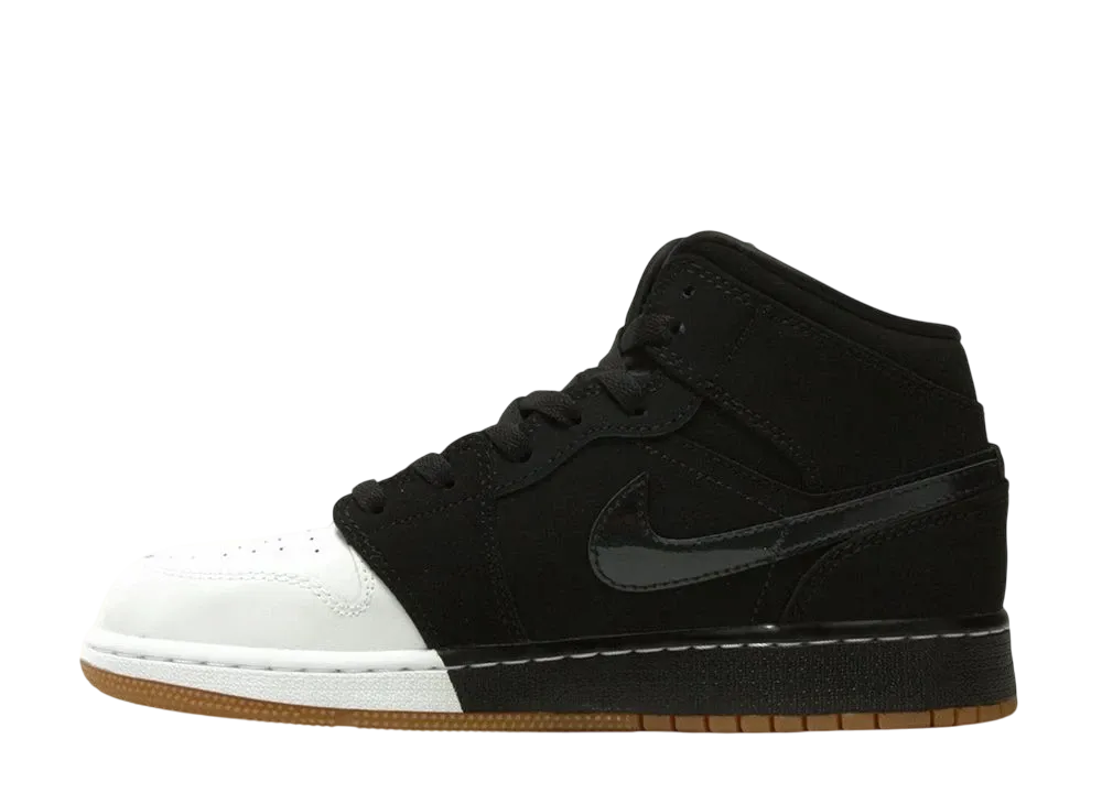 Nike GS Air Jordan 1 Mid "Black/White/Gold"