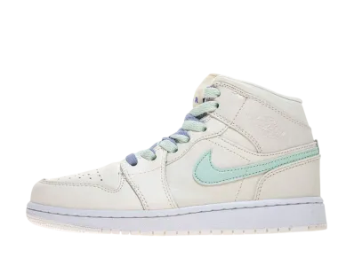 Nike GS Air Jordan 1 Mid "Multi-Color Swoosh/Phantom"
