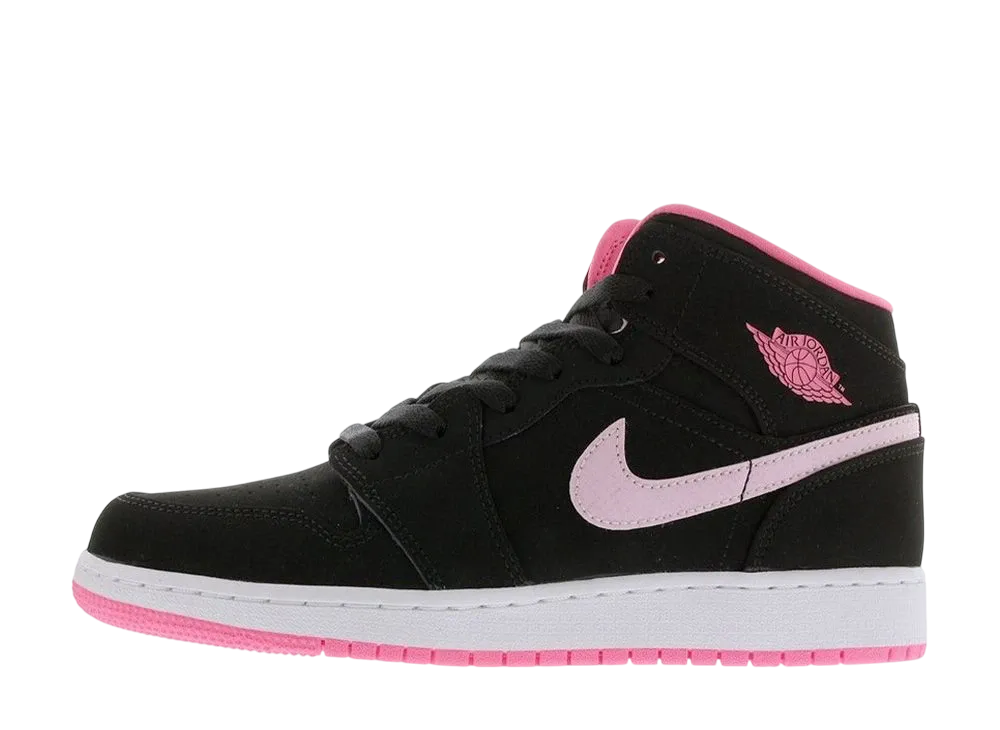 Nike GS Air Jordan 1 Mid "Black/Digital Pink"