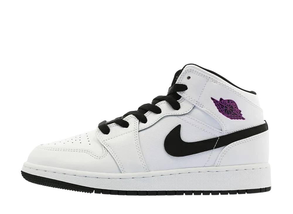 Nike GS Air Jordan 1 Mid "White/Black/Fuchsia Blast"