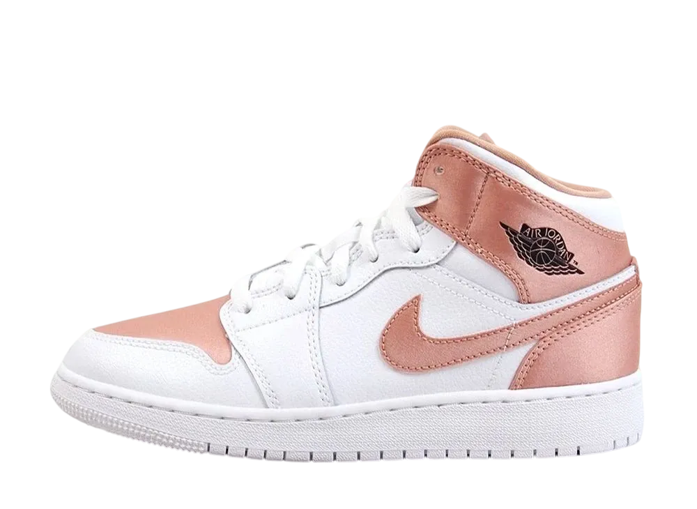 Nike GS Air Jordan 1 Mid "White Rose Gold"