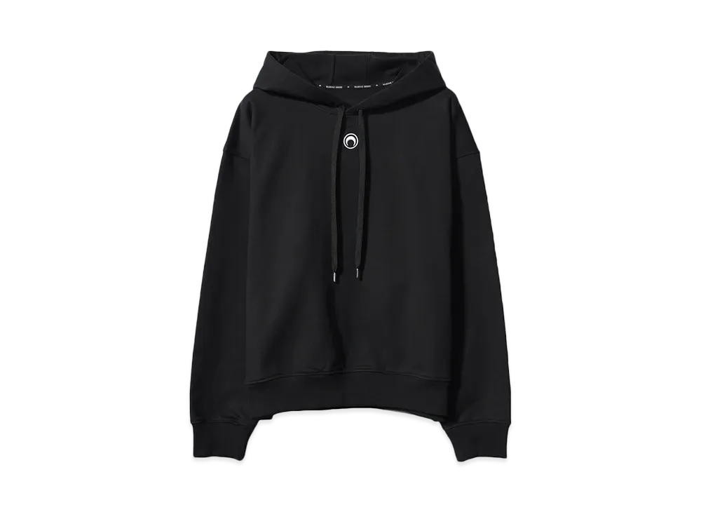 Marine serre MOON LOGO FLEECE HOODIE "BLACK"