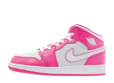 ナイキ エアジョーダン1 ミッド "ハイパー ピンク ホワイト (GS)"