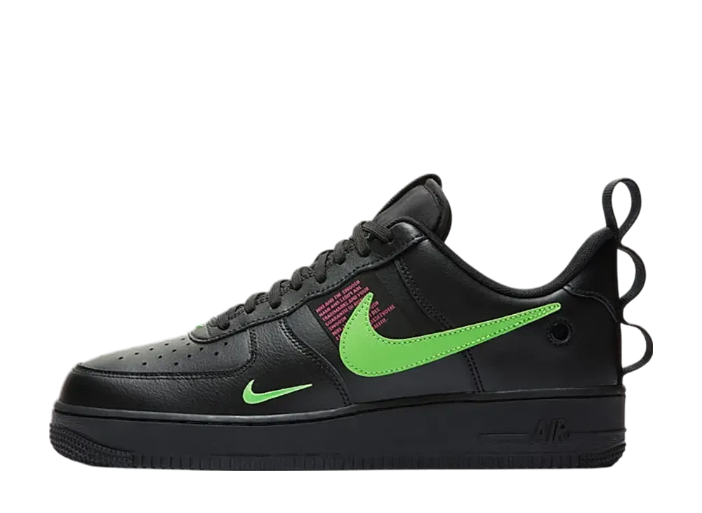 ナイキ エアフォース ロー ユーティリティ "ブラック ハイパー ピンク スクリーム グリーン"