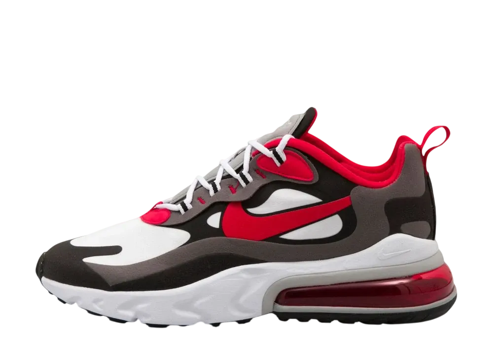 NIKE AIR MAX 270 REACT BLACK IRON GREY UNIVERSITY RED