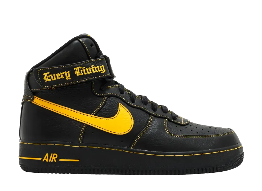 ナイキ エアフォース1 ハイ "ヴィーローン ブラック ユニバーシティ ゴールド"