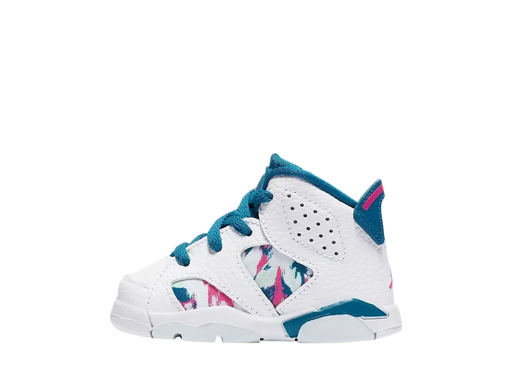 Nike TD Air Jordan 6 Retro "White Laser/Fuchsia Green Abyss"