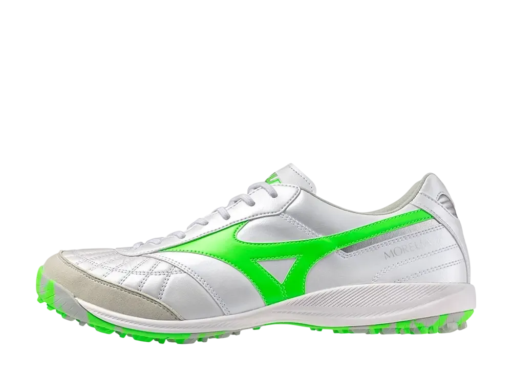 ミズノ モレリア サラ ジャパン TF "スーパーホワイトパール/ネオングリーン"