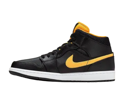 ナイキ エアジョーダン1 ミッド "ブラック ユニバーシティ ゴールド"