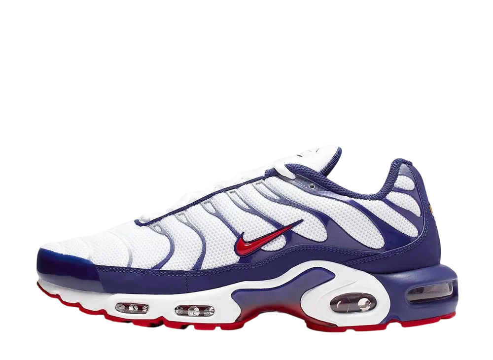 NIKE AIR MAX PLUS WHITE RED BLUE