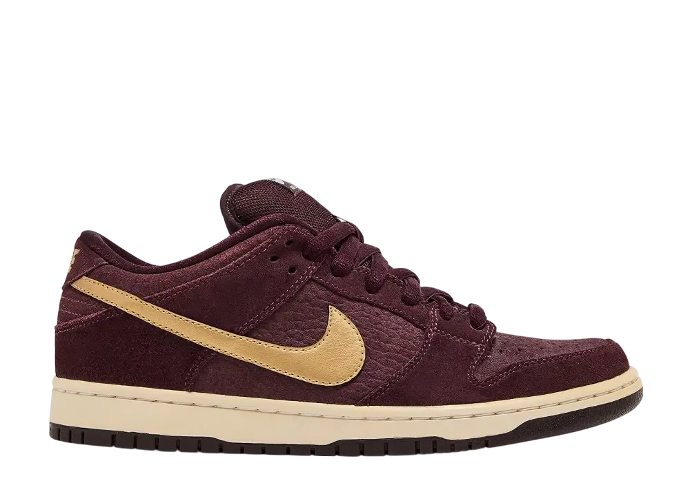 Nike SB Dunk Low Pro "Burgundy/Metallic Gold"