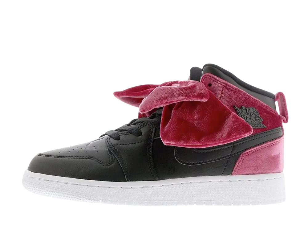 ナイキ GS エアジョーダン1 ミッド "ボー ブラック ノーブル レッド"