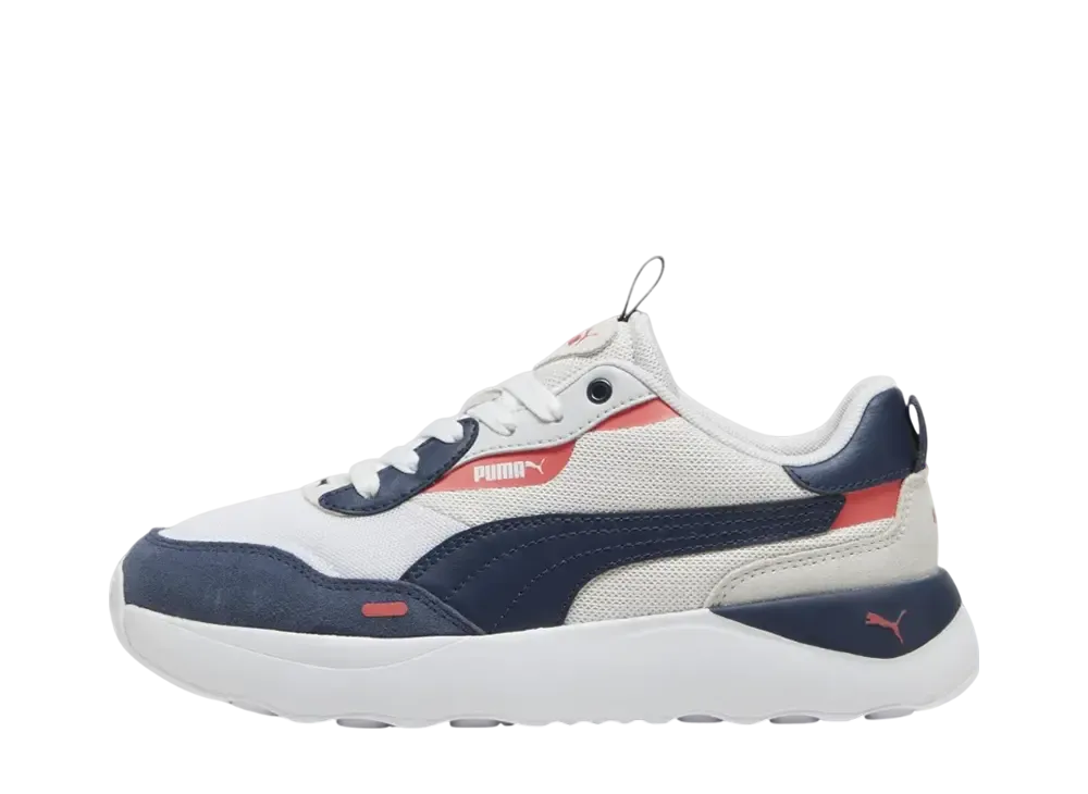 プーマ ウィメンズ ランテイムド プラットフォーム "プーマ ホワイト/クラブ ネイビー/フェザー グレー/サーモン"