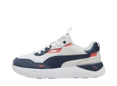 Puma Women's Runtamed Platform "Puma White/Club Navy/Feather Gray/Salmon"