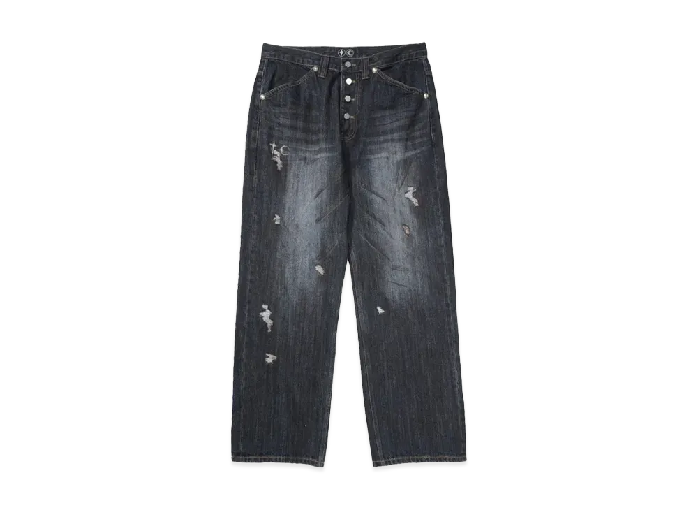THUG CLUB Burn Down Denim Pants "BLUE"
