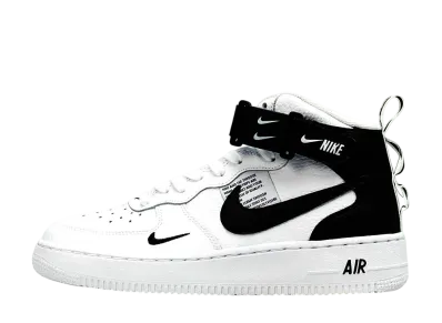 Nike GS Air Force 1 Mid Utility "White Black"