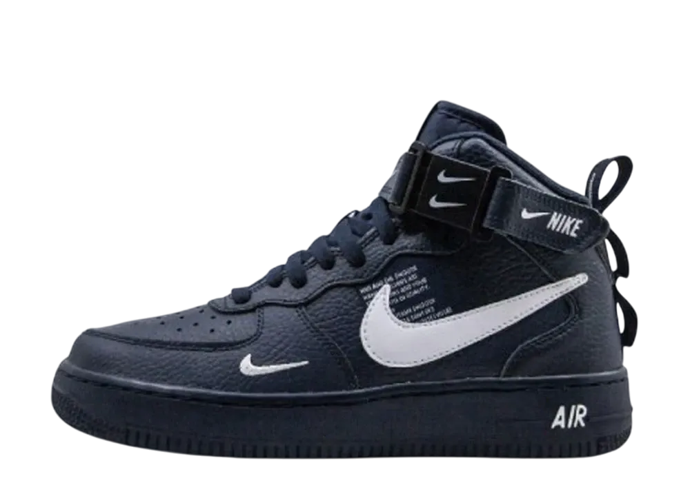 Nike GS Air Force 1 Mid "Obsidian Tour Yellow White"