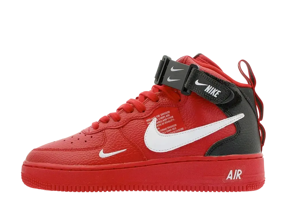 Nike GS Air Force 1 Mid Utility "University Red"