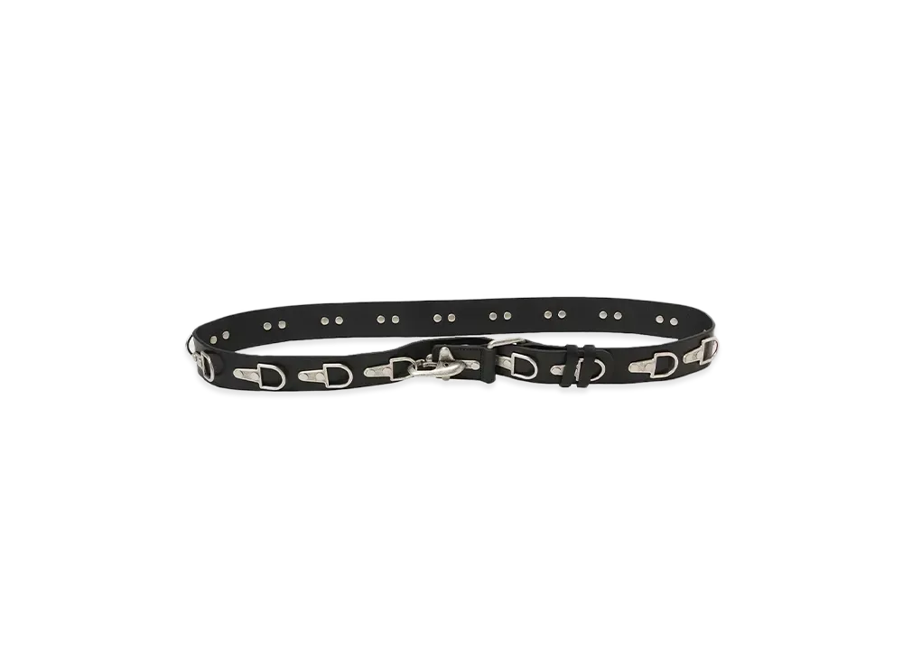 THUG CLUB Full Metal Leather Belt "BLACK"