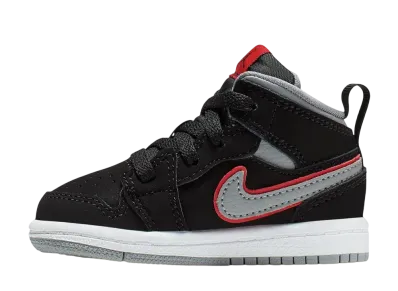 Nike TD Jordan 1 Mid "Black/Particle Grey/Gym Red"