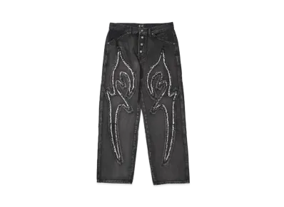 THUG CLUB Tribal Denim Pants "BLACK"