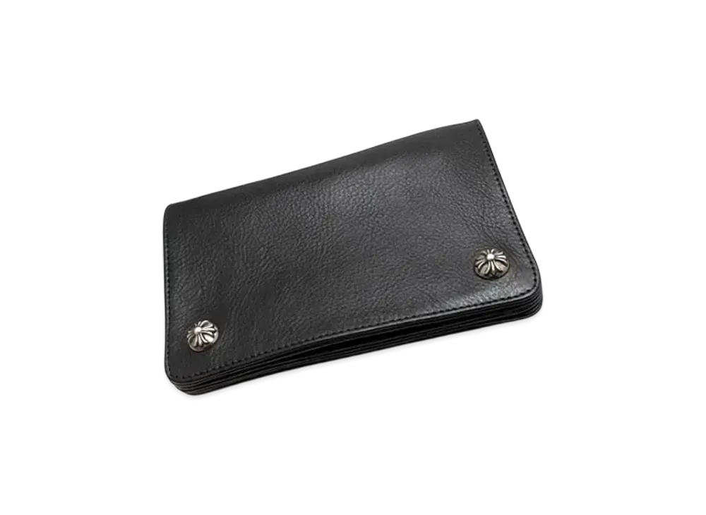 クロムハーツ クロスボタン 2ジップ ウォレット "ブラック"