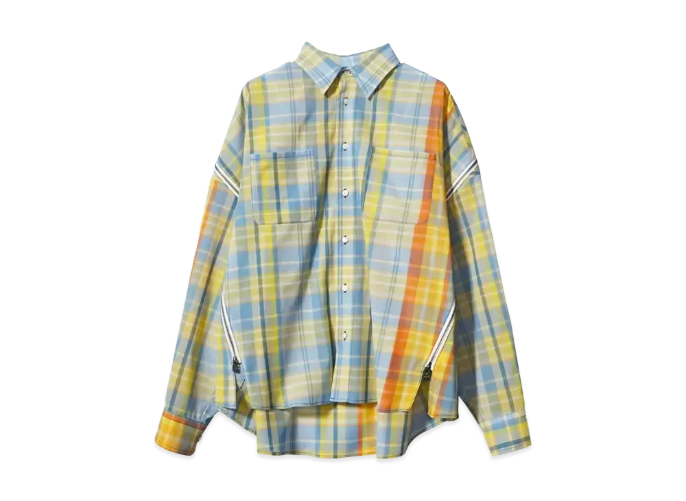 FACETASM MADRAS CHECK ZIP SHIRT "YELLOW x BLUE"