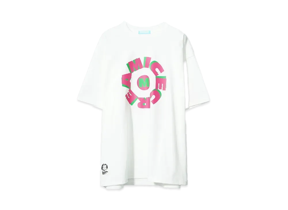 SARCASTIC x ICECREAM COTTON T-SHIRT CIRCLE "WHITE"
