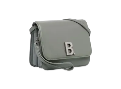 BALENCIAGA B. Leather Shoulder Bag "Gray"
