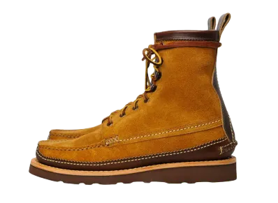 YUKETEN Maine Guide DB Boots Horween’s Full Grain Flesh-Out Leather "Dark Brown" E