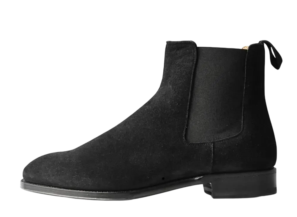 F.LLI Giacometti Side Gore Boots Reverse Calf "Black" FG597