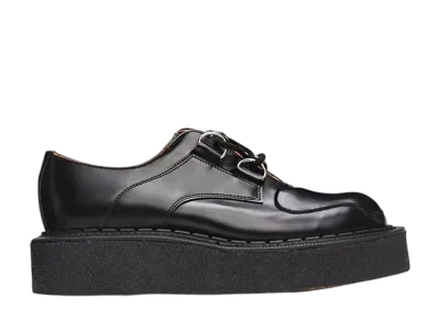 GEORGE COX x COMME des GARÇONS HOMME PLUS x John Moore Lace-Up Creeper Shoes Rubber Sole "Black" Cow Leather PI-K102-001 15427