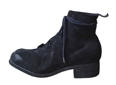 GUIDI Laced Up Boots Horse Leather(Reverse) "Black" PL11L Leather Sole