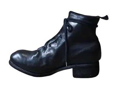 GUIDI Laced Up Boots Horse Full Grain Leather "Black" PL11L Leather Sole