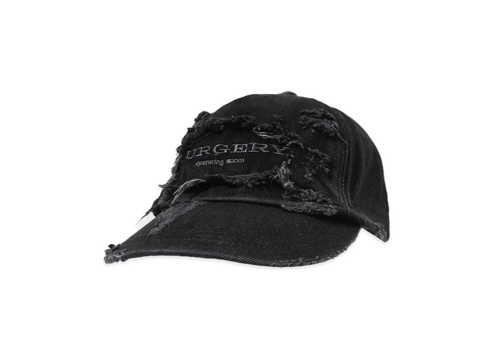 SURGERY surgery distroyed denim cap "BLACK DENIM"