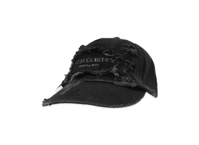 SURGERY surgery distroyed denim cap "BLACK DENIM"