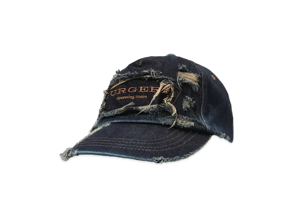SURGERY surgery distroyed denim cap "INDIGO DENIM"