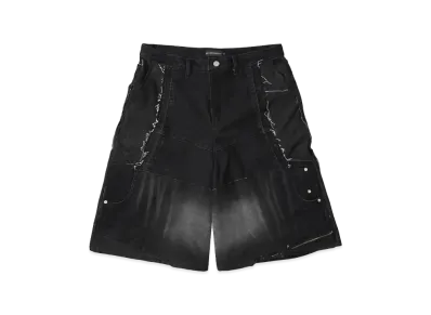 SURGERY remake denim bermuda pants "BLACK DENIM"