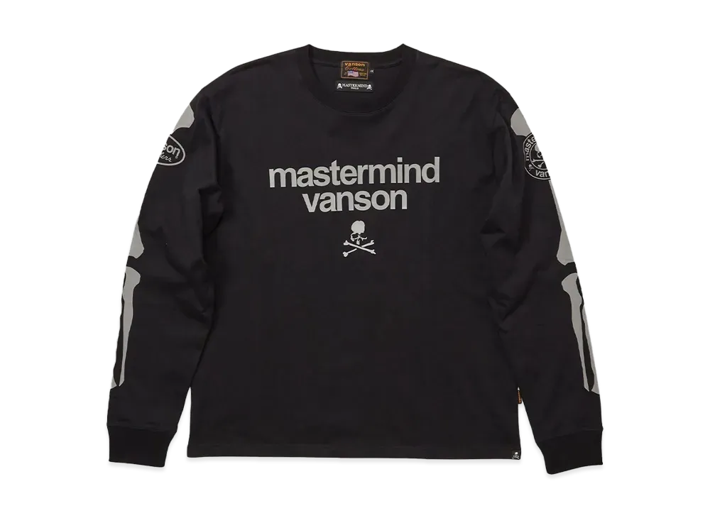 VANSON x MASTERMIND BONE L/S TEE "BLACK"