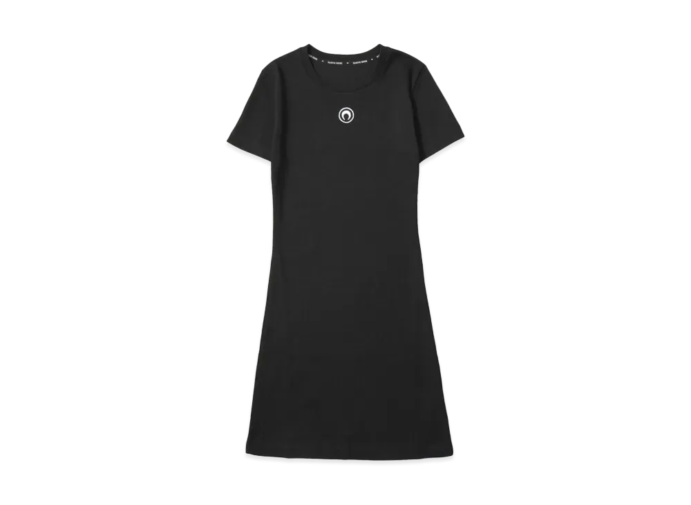 Marine serre MOON LOGO JERSEY T-SHIRT DRESS "BLACK"