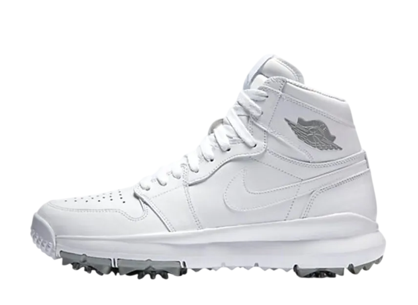 ナイキ エアジョーダン1 レトロ ハイ ゴルフ "クリート ホワイト メタリック"