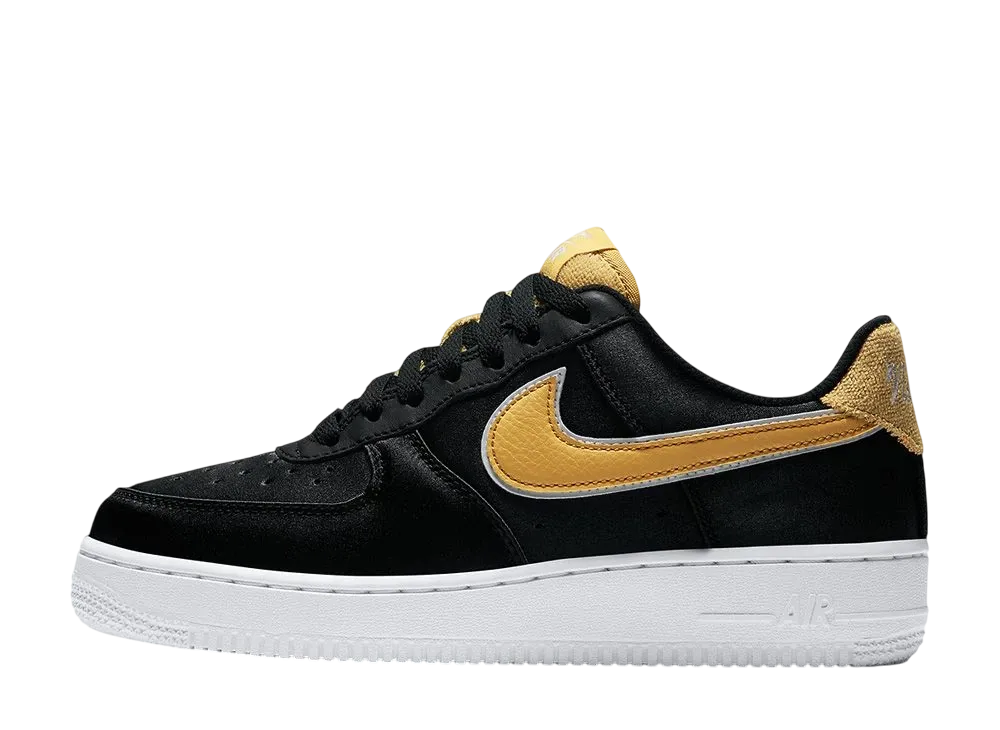 Nike Women's Air Force 1 Low "Satin Black Wheat Gold"