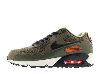 NIKE AIR MAX 90 MEDIUM OLIVE BLACK TEAM ORANGE