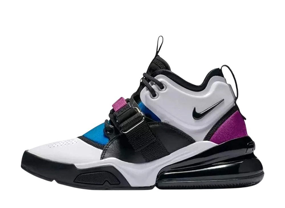 ナイキ エアフォース 270 "ホワイト ブラック エルワイオーエヌ ブルー (GS)"