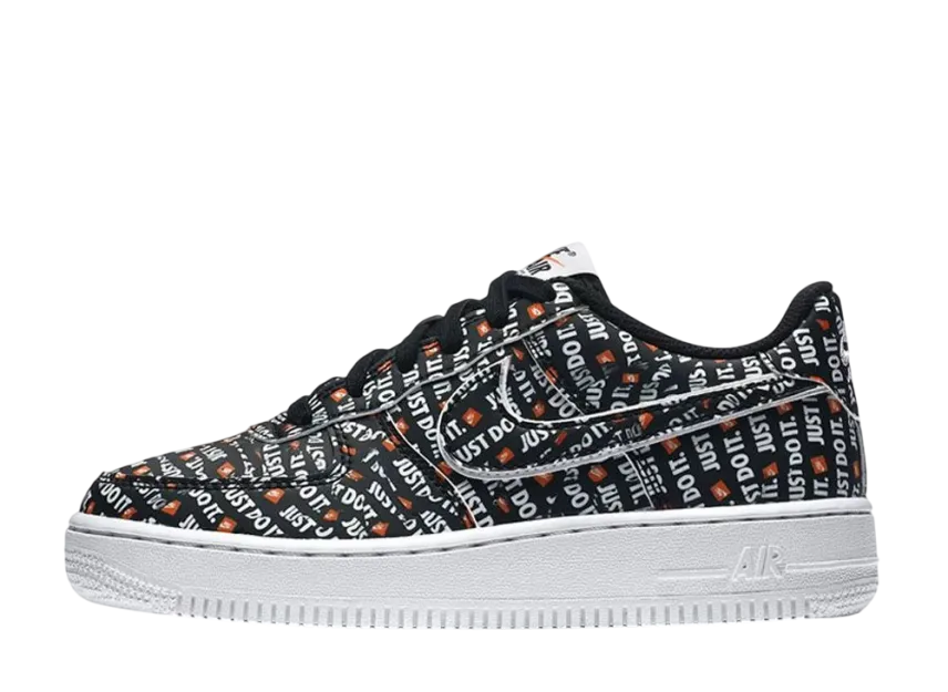 NIKE AIR FORCE LOW JUST DO IT PACK BLACK (GS) AO3977-001 SNKRDUNK