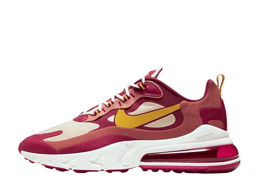 Nike Air Max 270 React "Noble Red/Datk Sulfur/Team Gold"